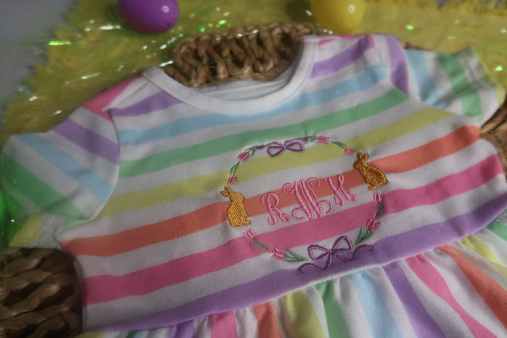 Monogrammed Spring Dress 🐰💕