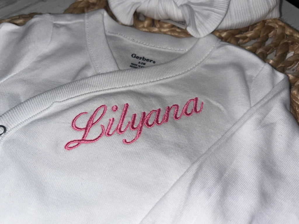 Coming Home Embroidered Long Sleeve Onesie!