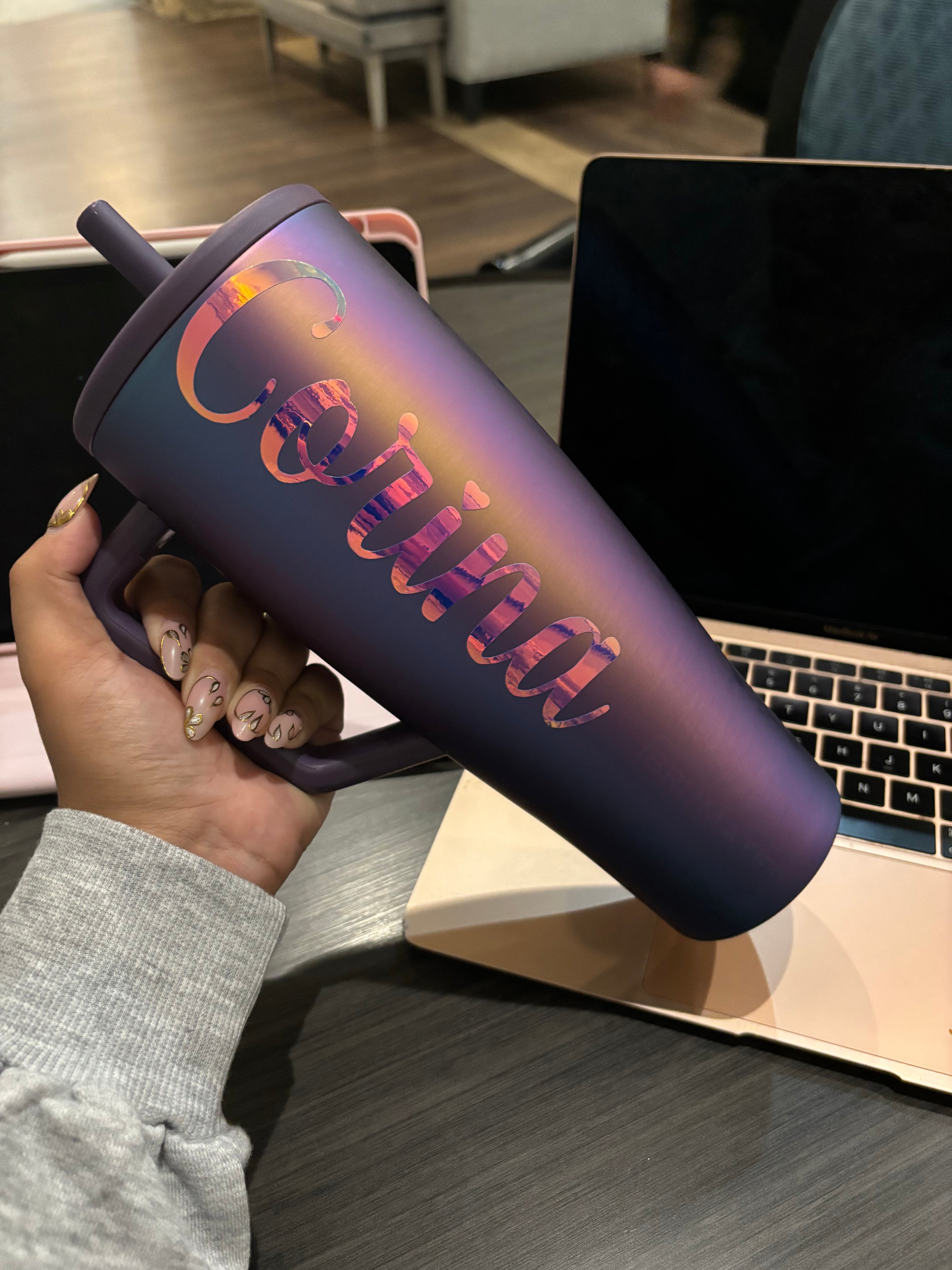 Iridescent name decal