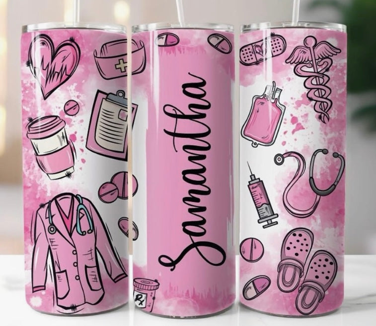 All pink nurse cup! 20oz