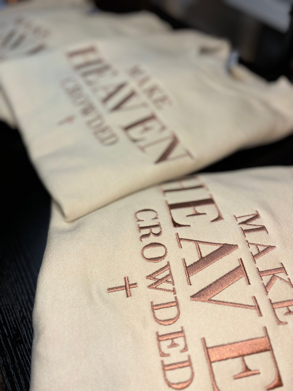 Make Heaven Crowded Embroidered Crewneck