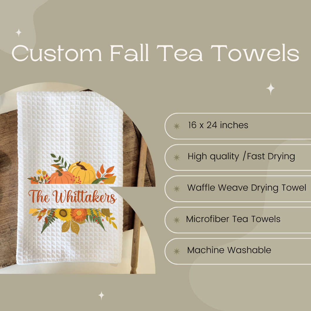 Fall Pumpkin Custom Tea Towel