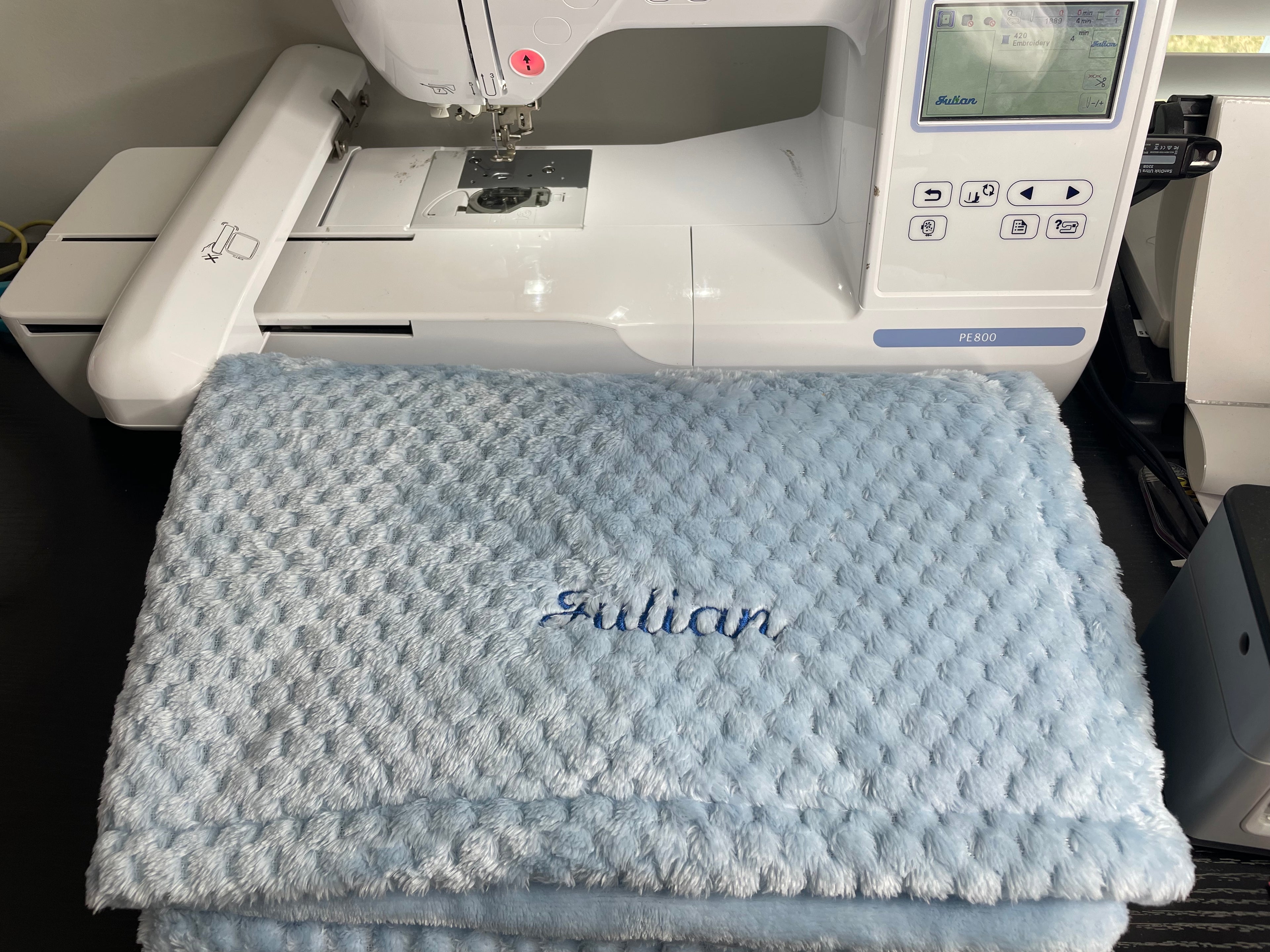 Embroidered baby blanket!