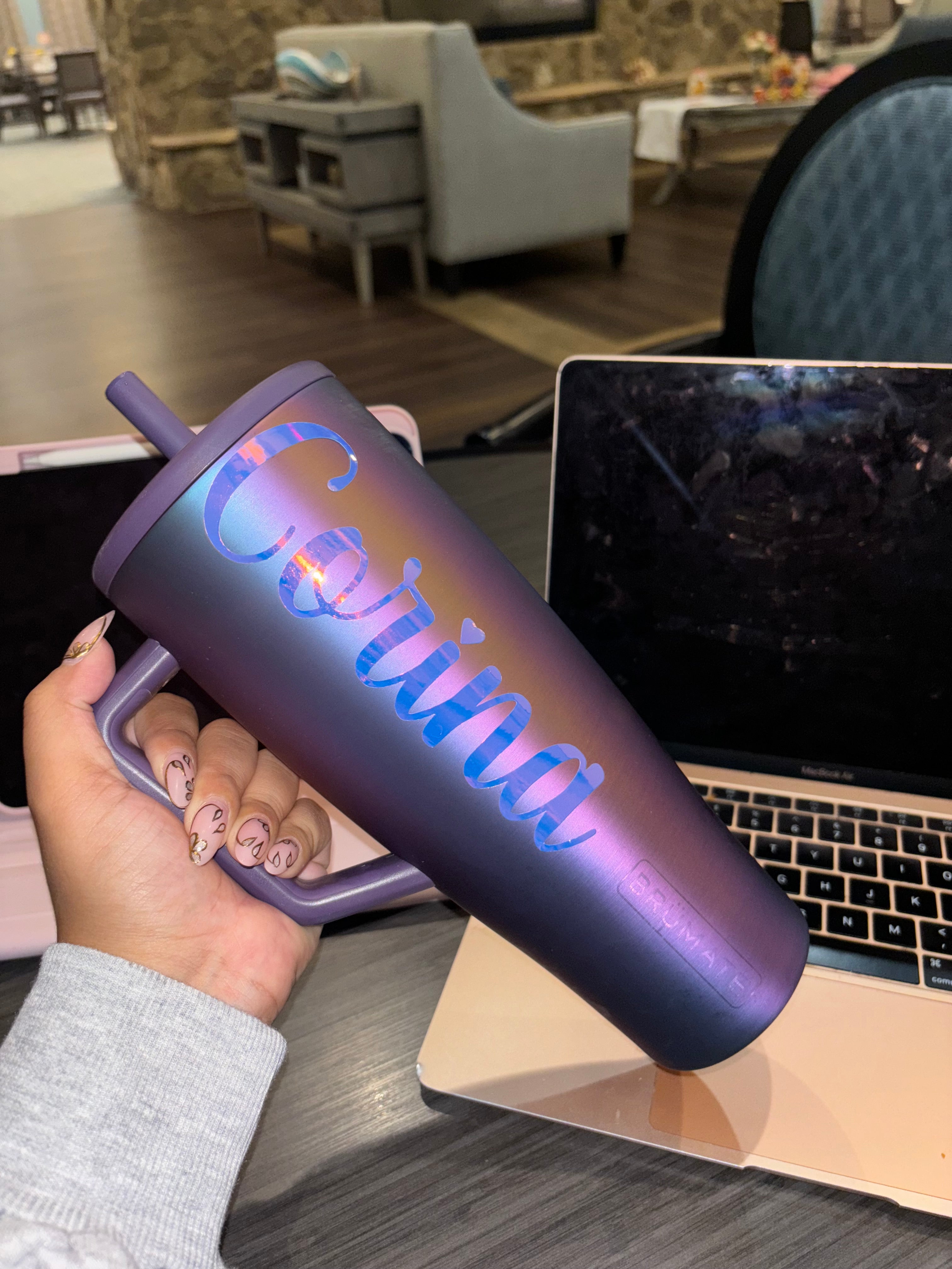 Iridescent name decal