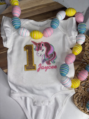 Unicorn Birthday Onesie!