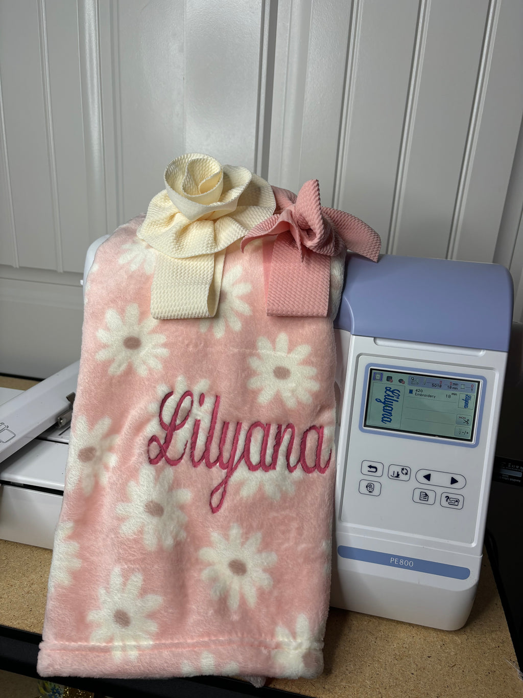 Embroidered baby blanket!