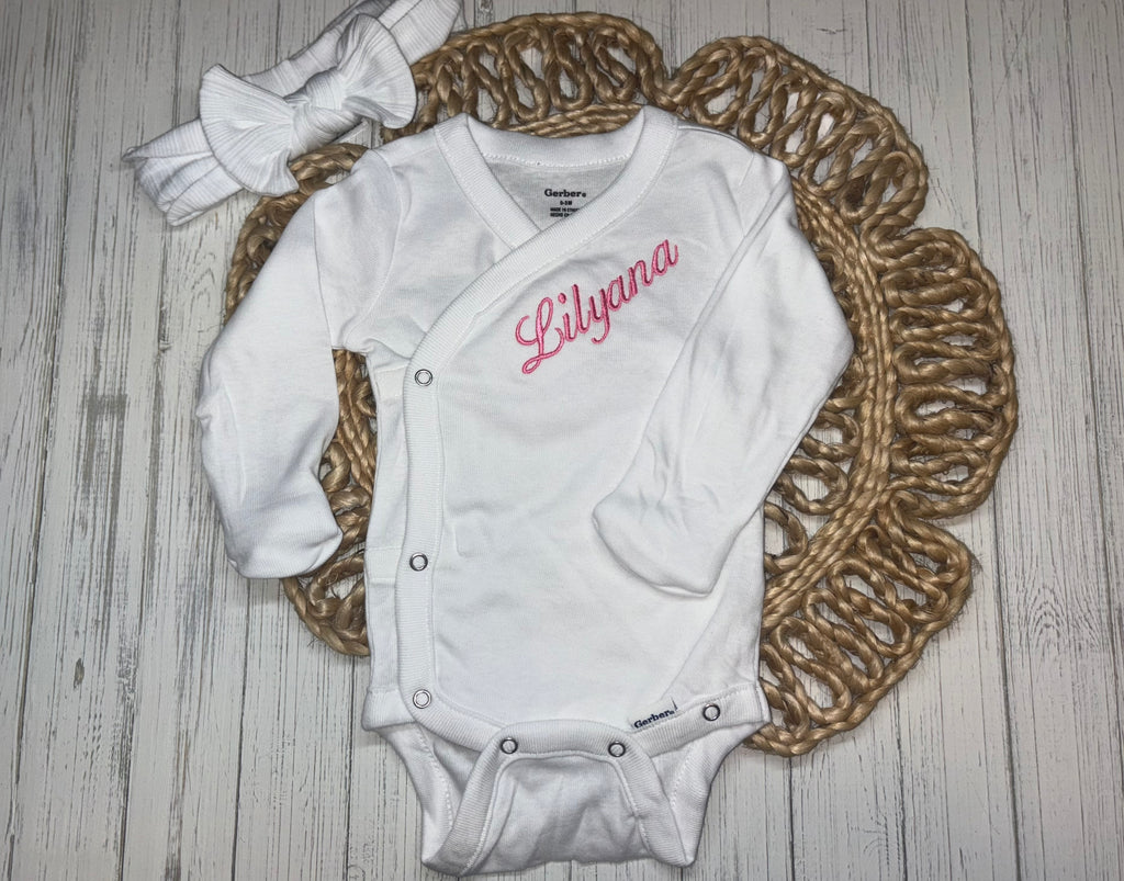 Coming Home Embroidered Long Sleeve Onesie!