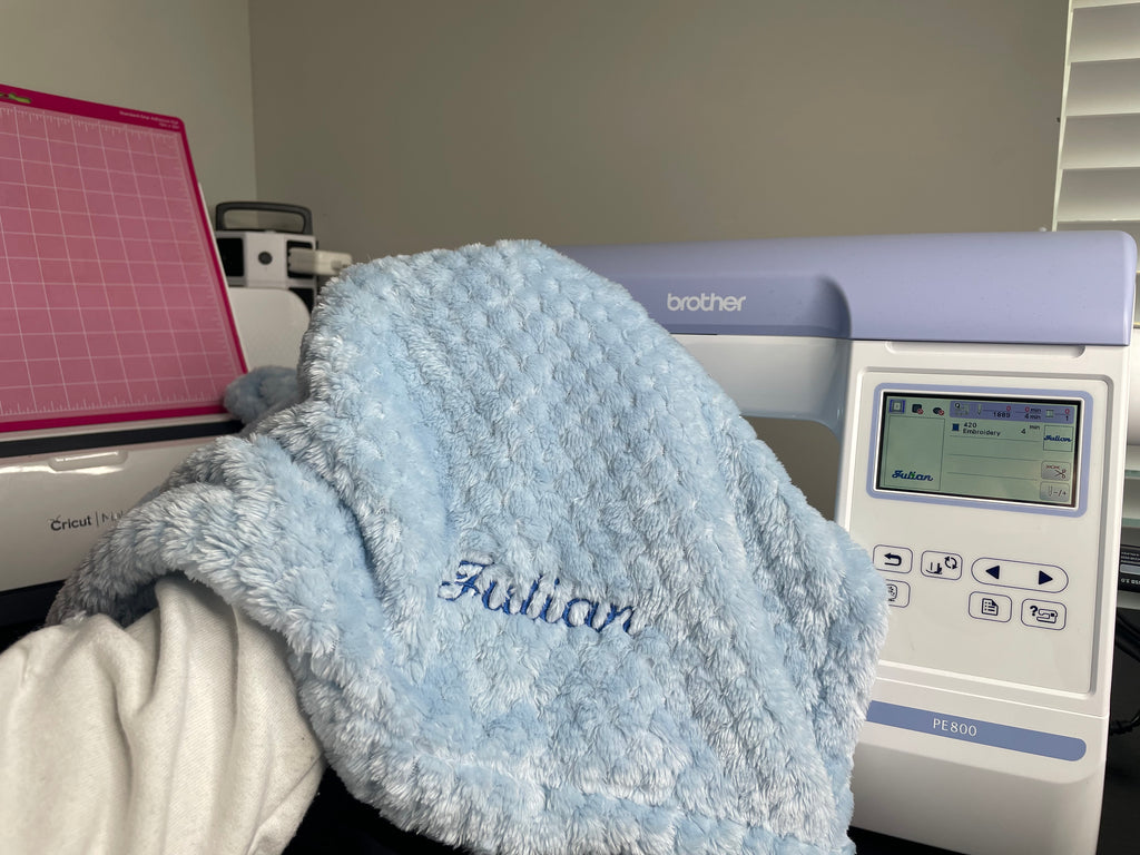 Embroidered baby blanket!