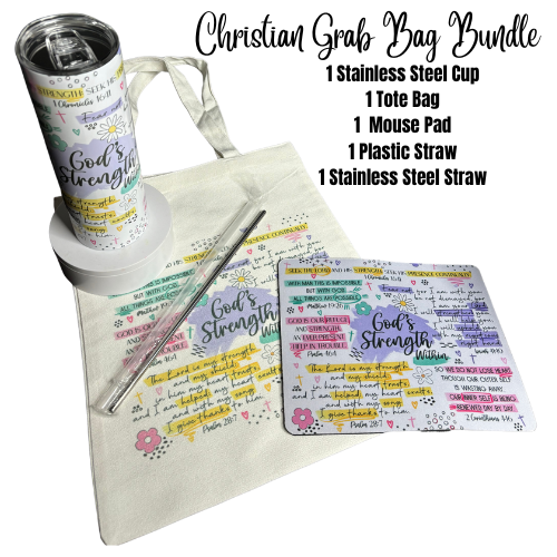Christian Grab Bag Bundle- Stainless Steel Cup (Christian Gift Bundle)