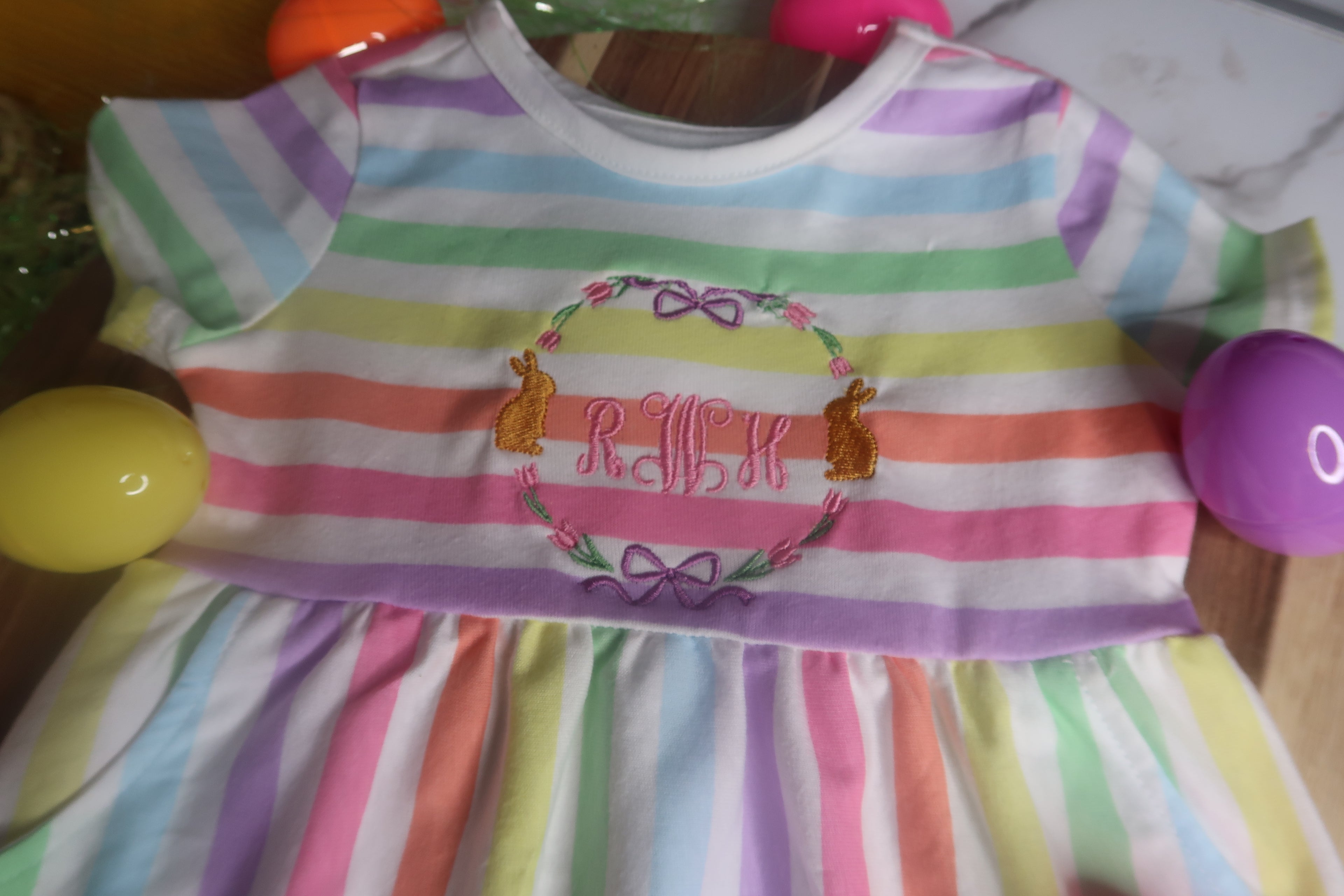 Monogrammed Spring Dress 🐰💕