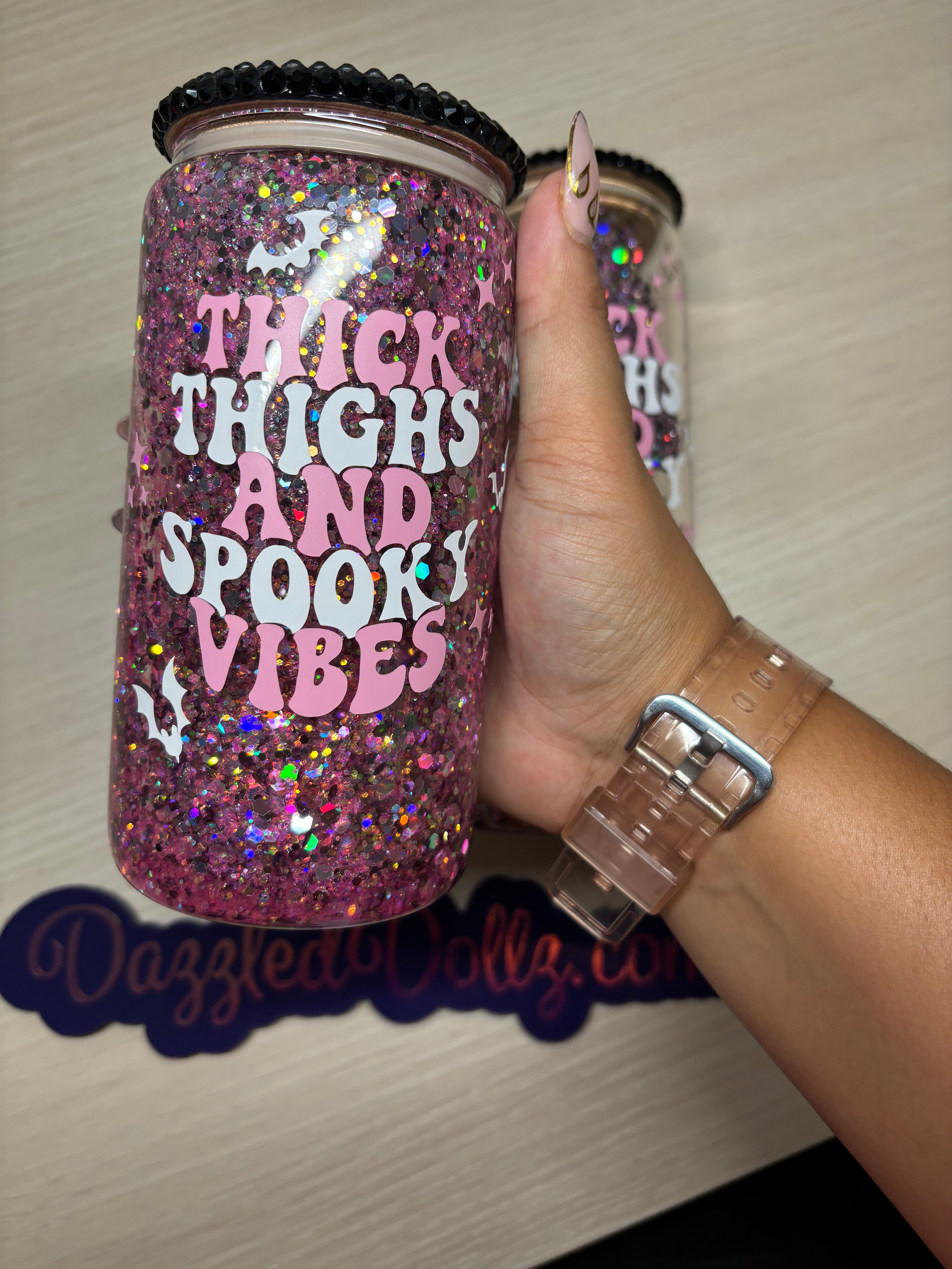 Spooky Glass Cup Thick Thighs