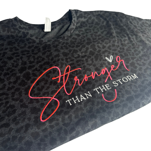 Stronger Than The Storm Embroidered T-Shirt