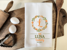 Load image into Gallery viewer, Custom Family Fall Wreath Tea Towels!