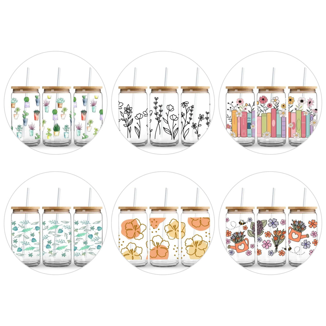 UV DTF Wrap Pack - Flowers 2 (For Cans)