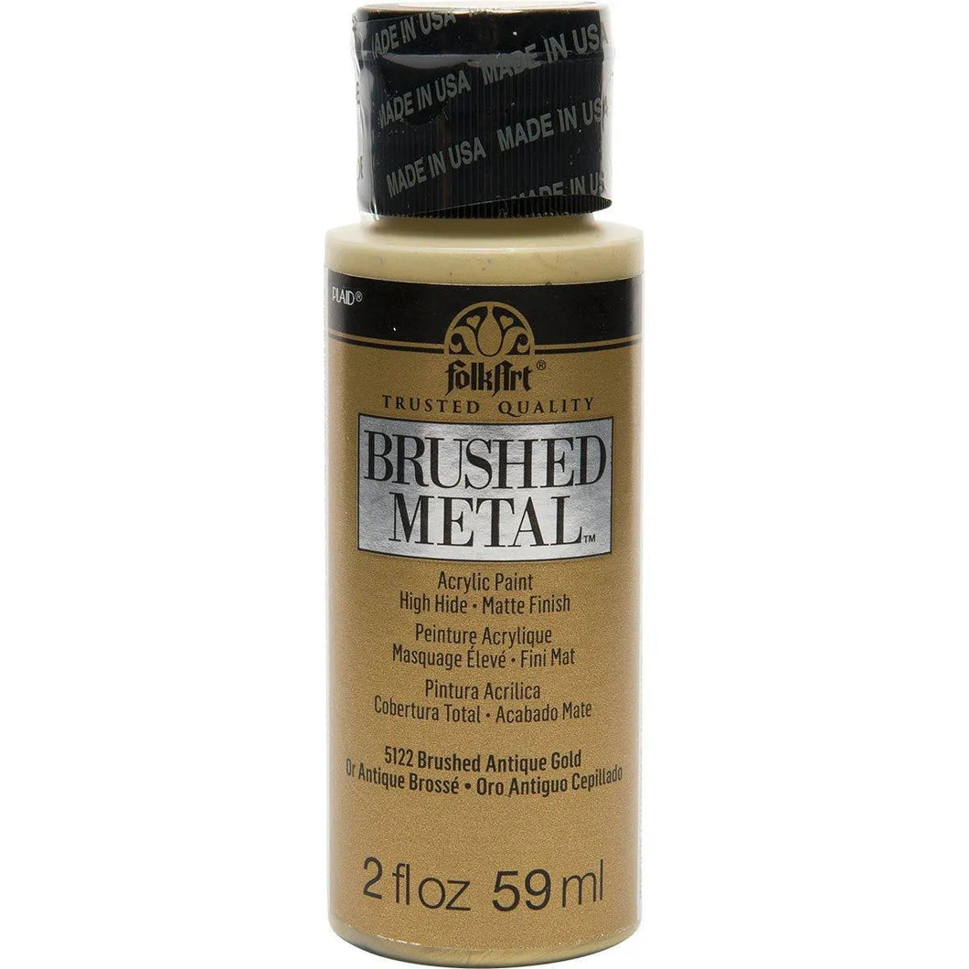 FolkArt Brushed Metallics Acrylic Paint - Antique Gold