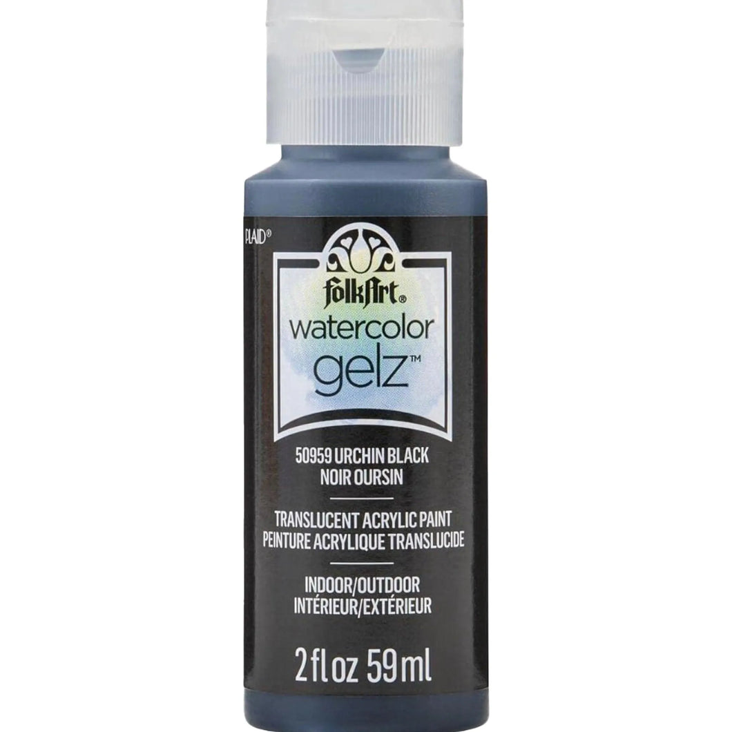 FolkArt Watercolor Gelz Acrylic Paint - Urchin Black