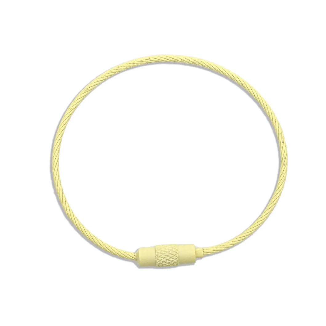Beadable Charm Tumbler Cable - Light Yellow (5 Cables)