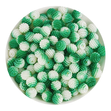 Bumpy Beads - Green & White 2 Tone