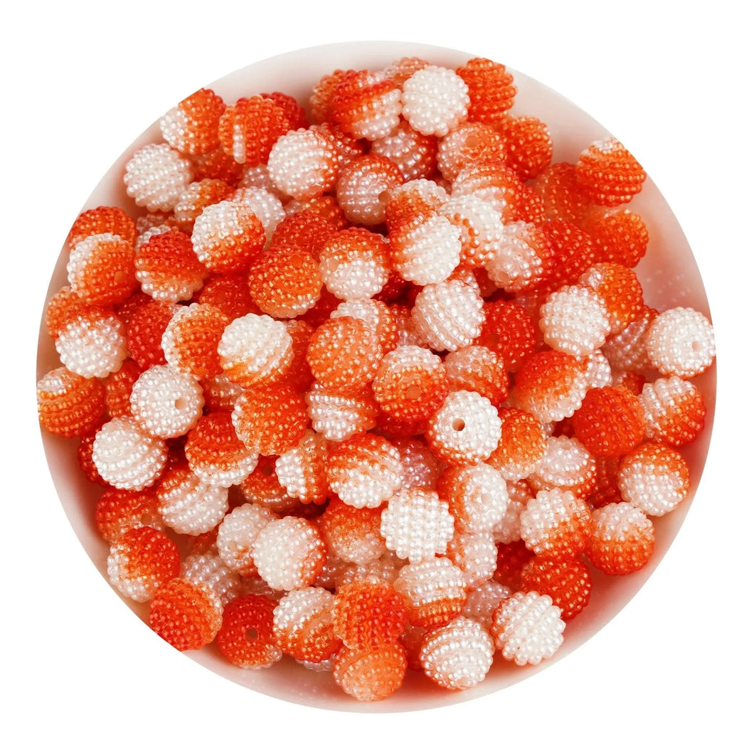 Bumpy Beads - Orange & White 2 Tone