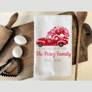 A Truckload Of Love Custom Family Name Towel