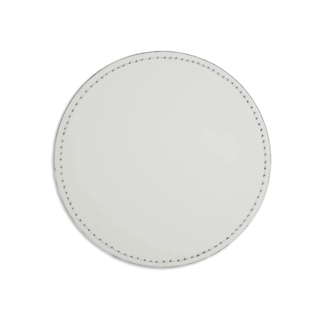 Coaster Vegan Leather Round - White
