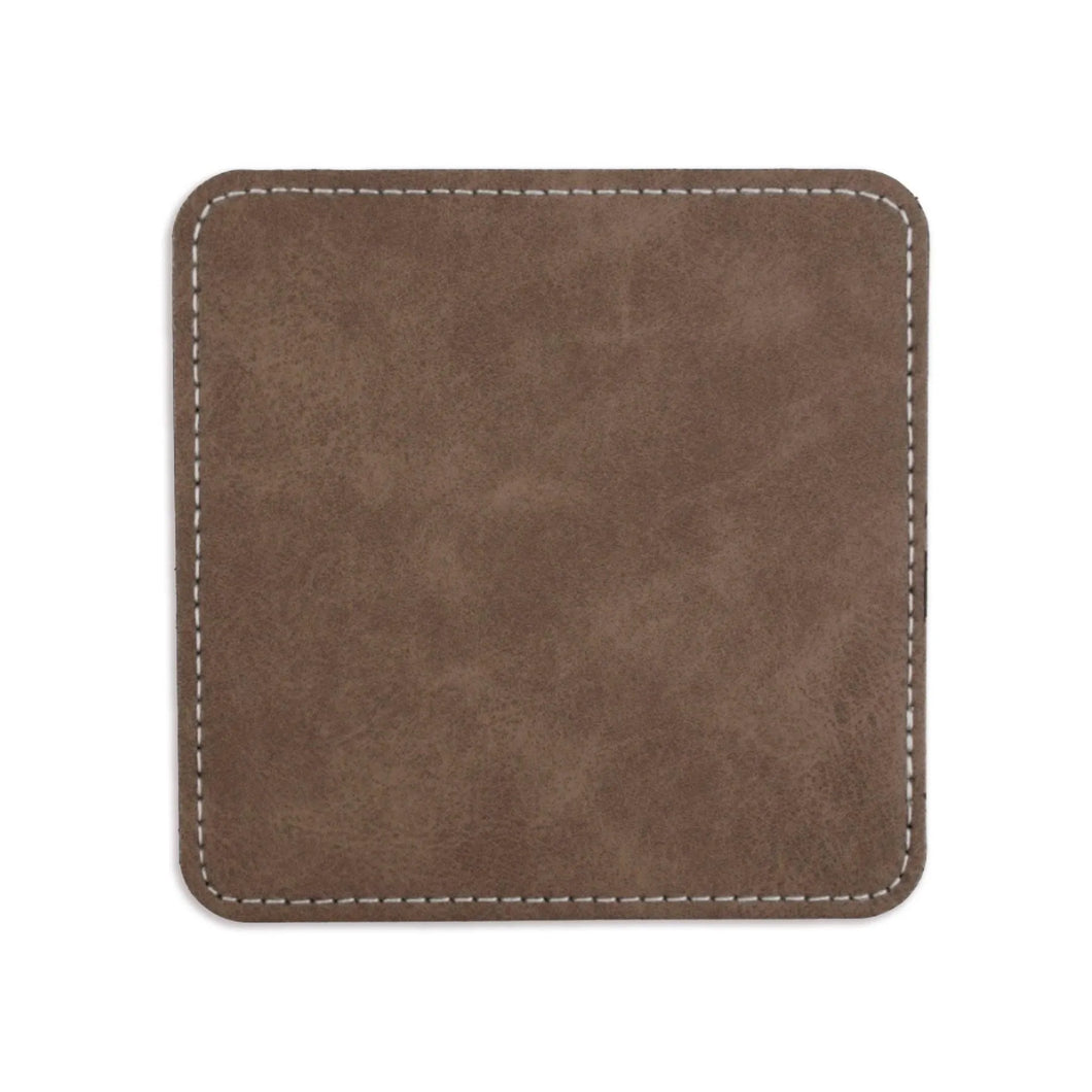 Coaster Vegan Leather Square - Gray Brown