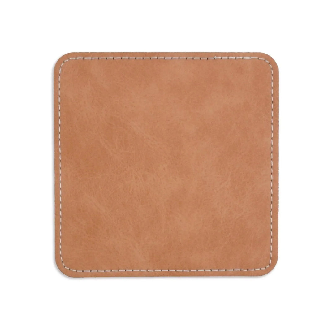 Coaster Vegan Leather Square - Tan