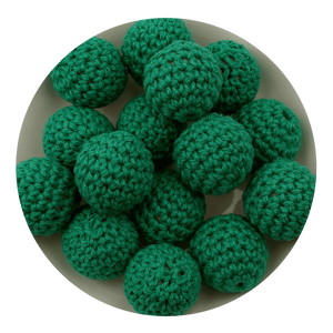 Crochet Wood Bead - Green