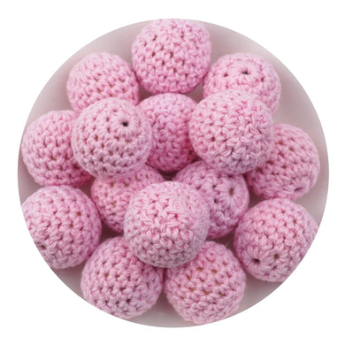 Crochet Wood Bead - Light Pink