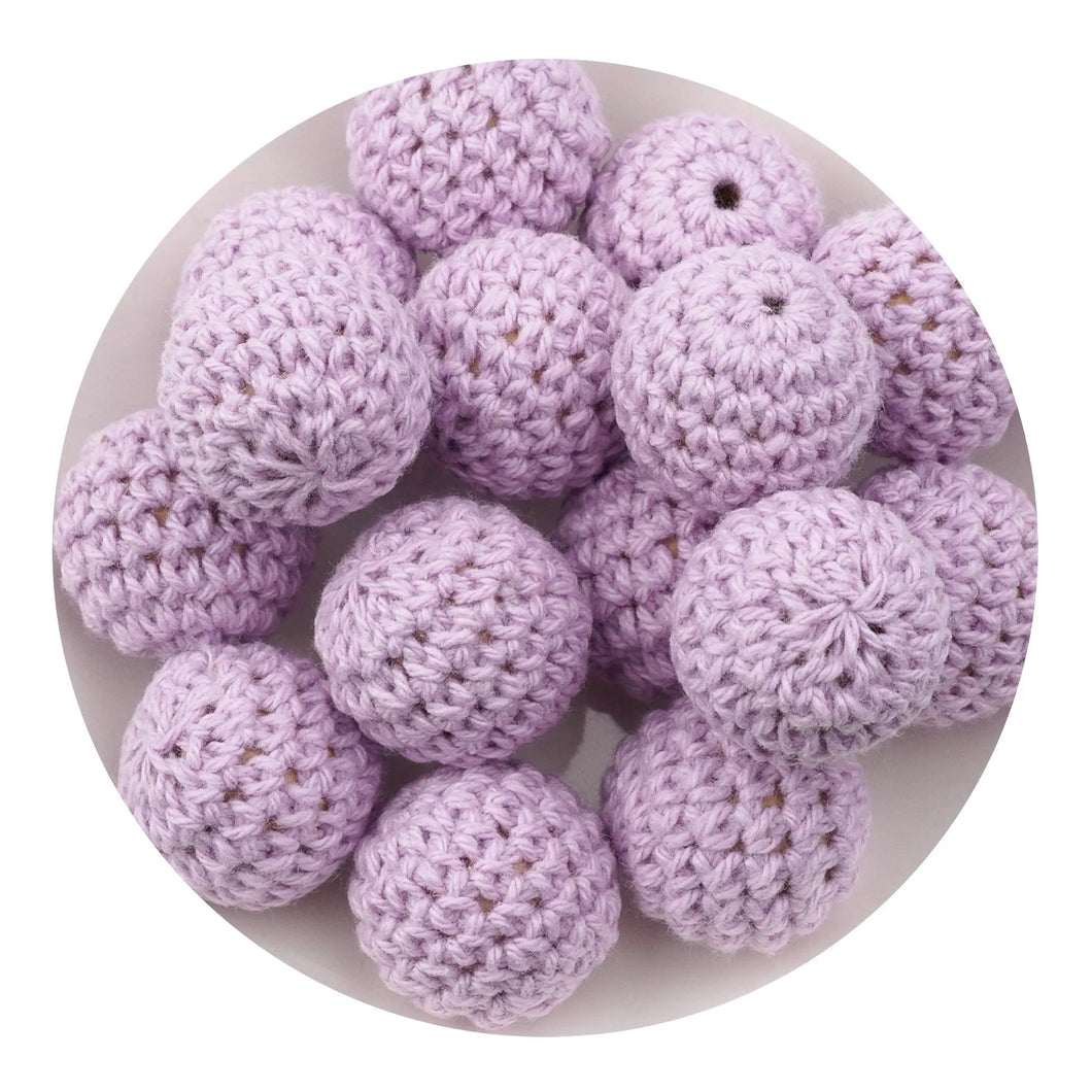 Crochet Wood Bead - Light Purple