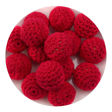Crochet Wood Bead - Red