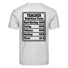 Load image into Gallery viewer, DTF Heat Transfer - Teacher Nutrition Facts