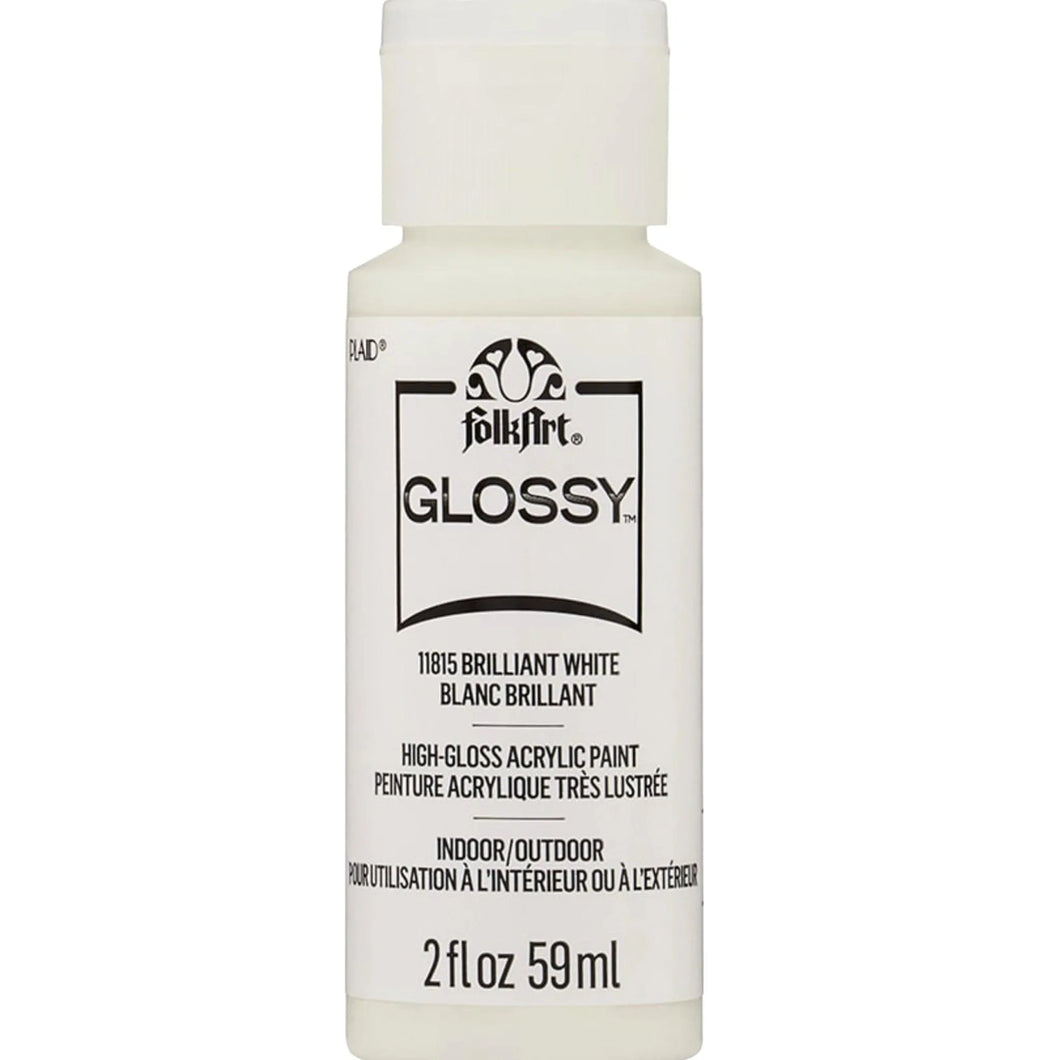 FolkArt Glossy Acrylic Paint - Brilliant White