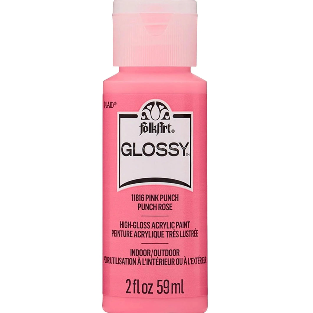 FolkArt Glossy Acrylic Paint - Pink Punch