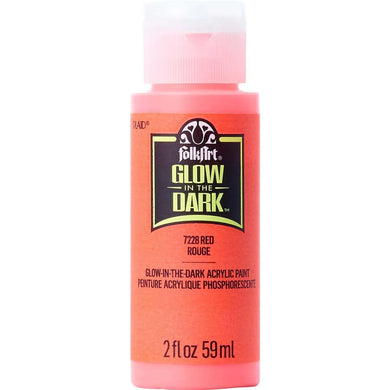 FolkArt Glow In Dark Acrylic Paint - Red