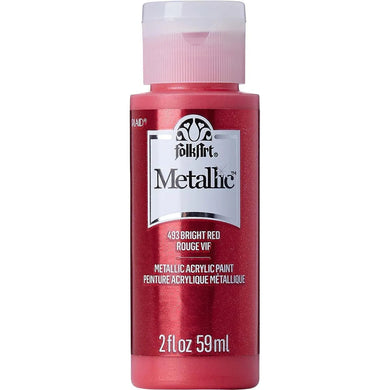FolkArt Metallic Acrylic Paint - Bright Red