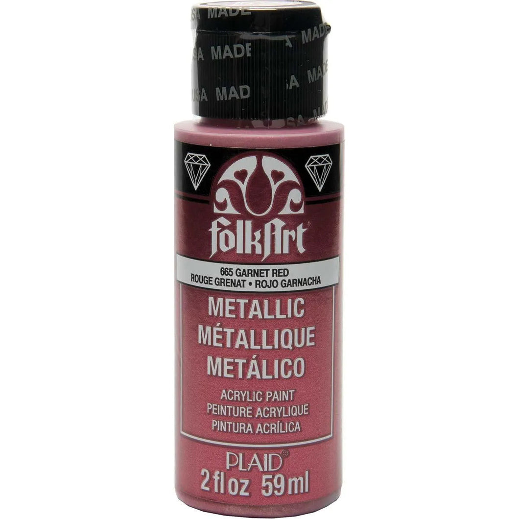 FolkArt Metallic Acrylic Paint - Garnet Red