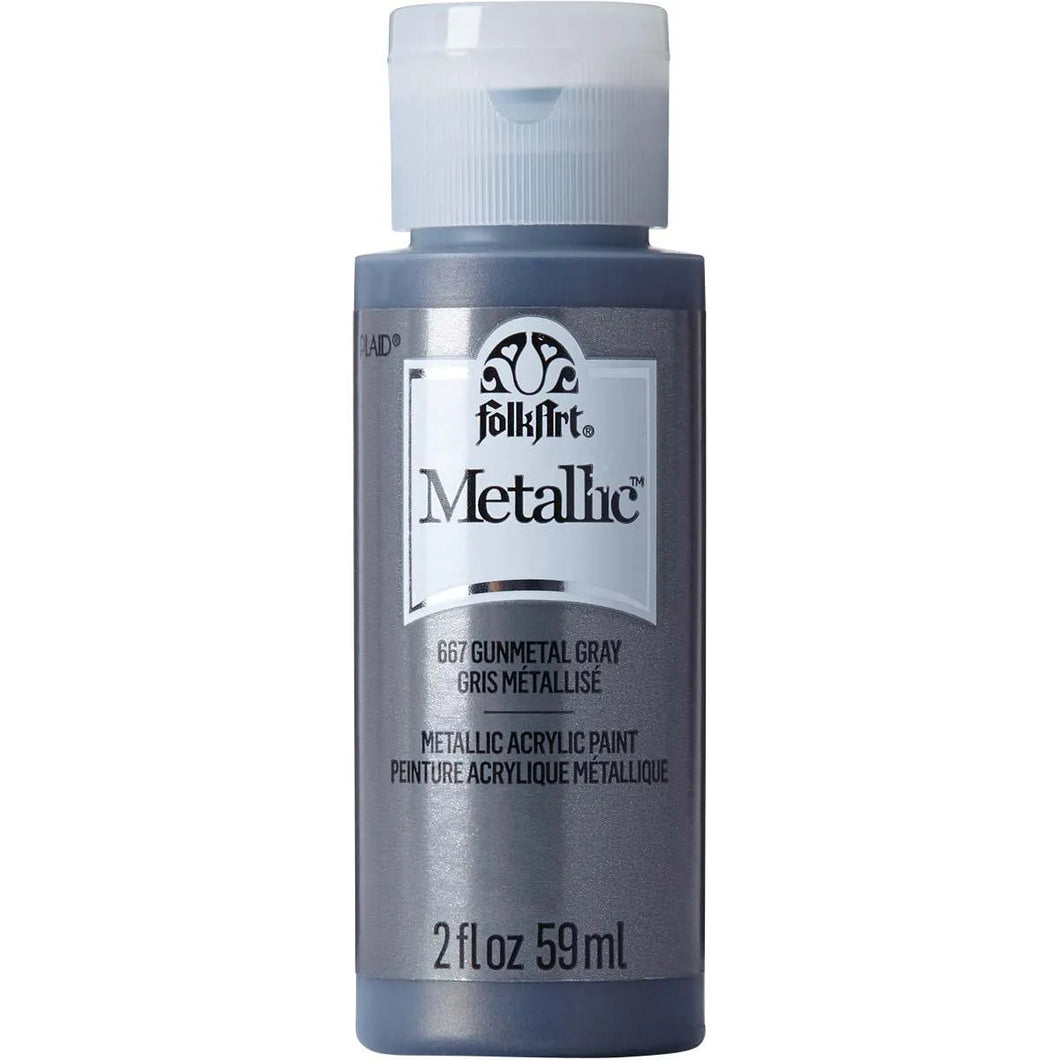 FolkArt Metallic Acrylic Paint - Gunmetal Gray