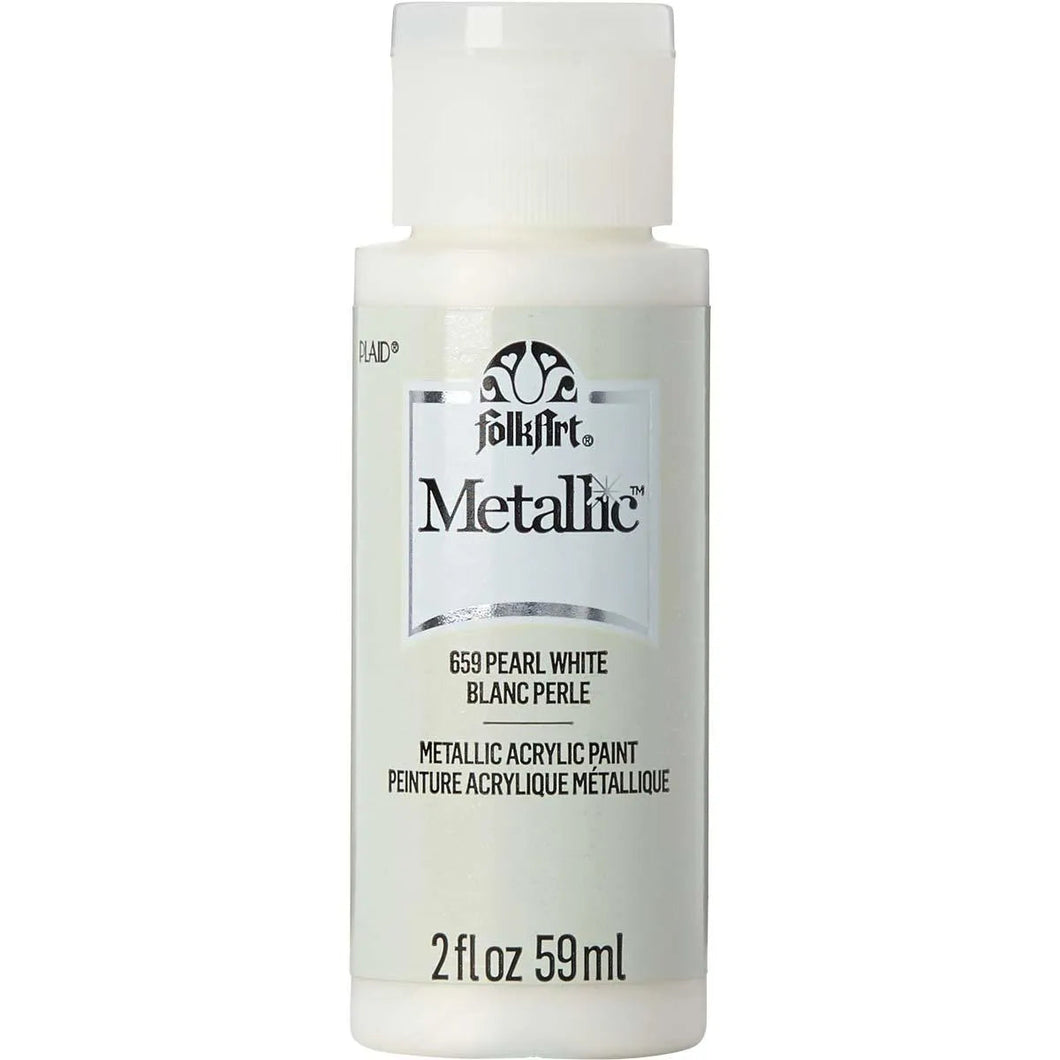 FolkArt Metallic Acrylic Paint - Pearl White