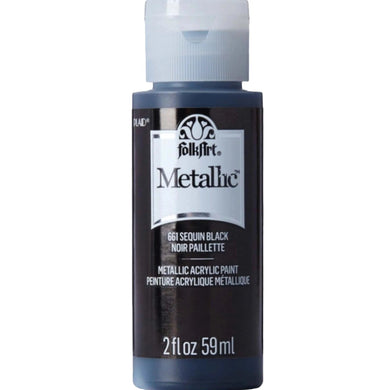 FolkArt Metallic Acrylic Paint - Sequin Black