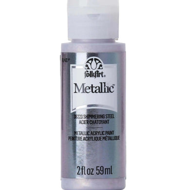 FolkArt Metallic Acrylic Paint - Shimmering Steel