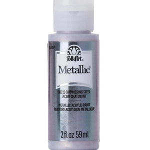 FolkArt Metallic Acrylic Paint - Shimmering Steel