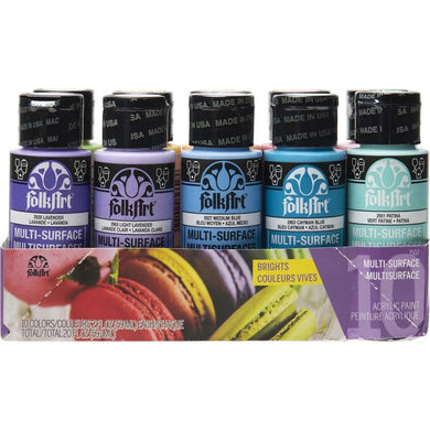 FolkArt Multi-Surface Acrylic Paint - Bright Set 2