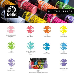 FolkArt Multi-Surface Acrylic Paint - Bright Set 2