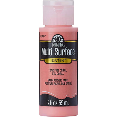 FolkArt Multi-Surface Acrylic Paint - Fire Coral