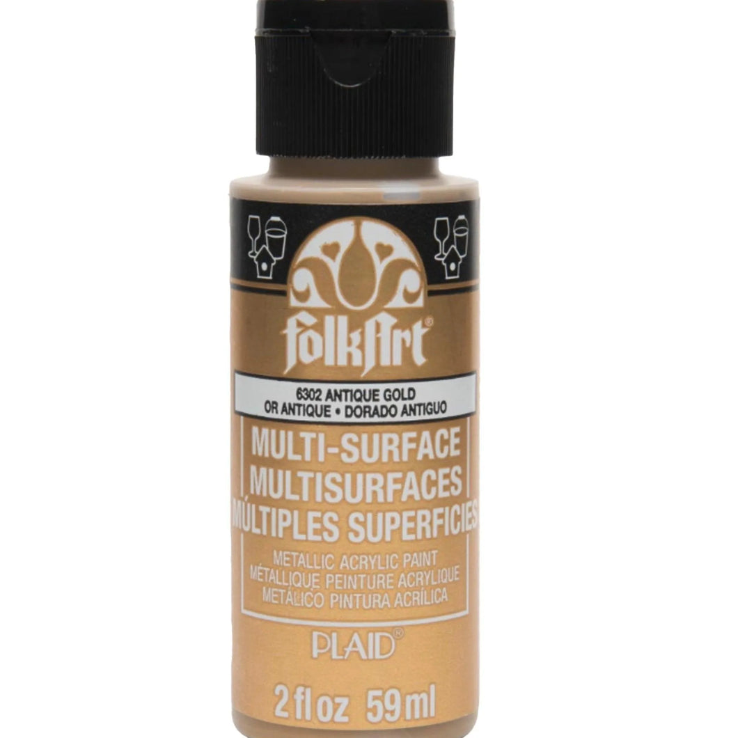 FolkArt Multi-Surface Acrylic Paint - Metallic Antique Gold
