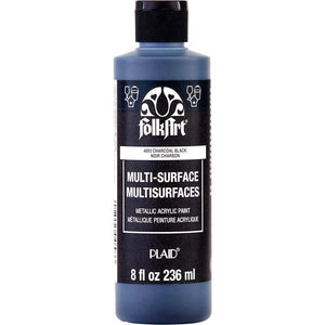 FolkArt Multi-Surface Acrylic Paint - Metallic Charcoal Black