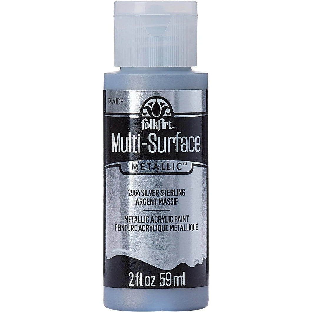 FolkArt Multi-Surface Acrylic Paint - Metallic Sterling Silver