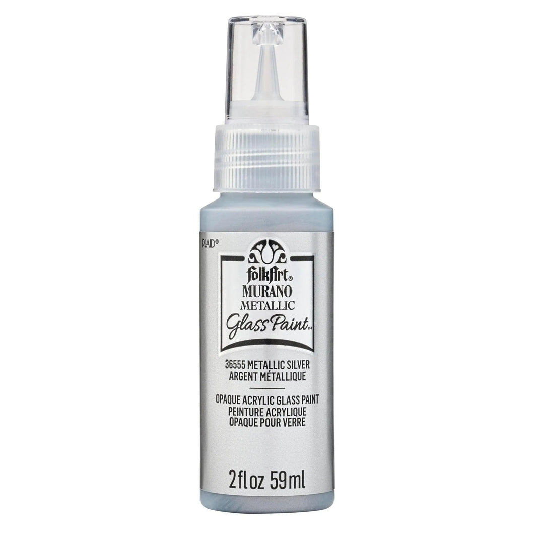 FolkArt Murano Glass Paint - Metallic Silver