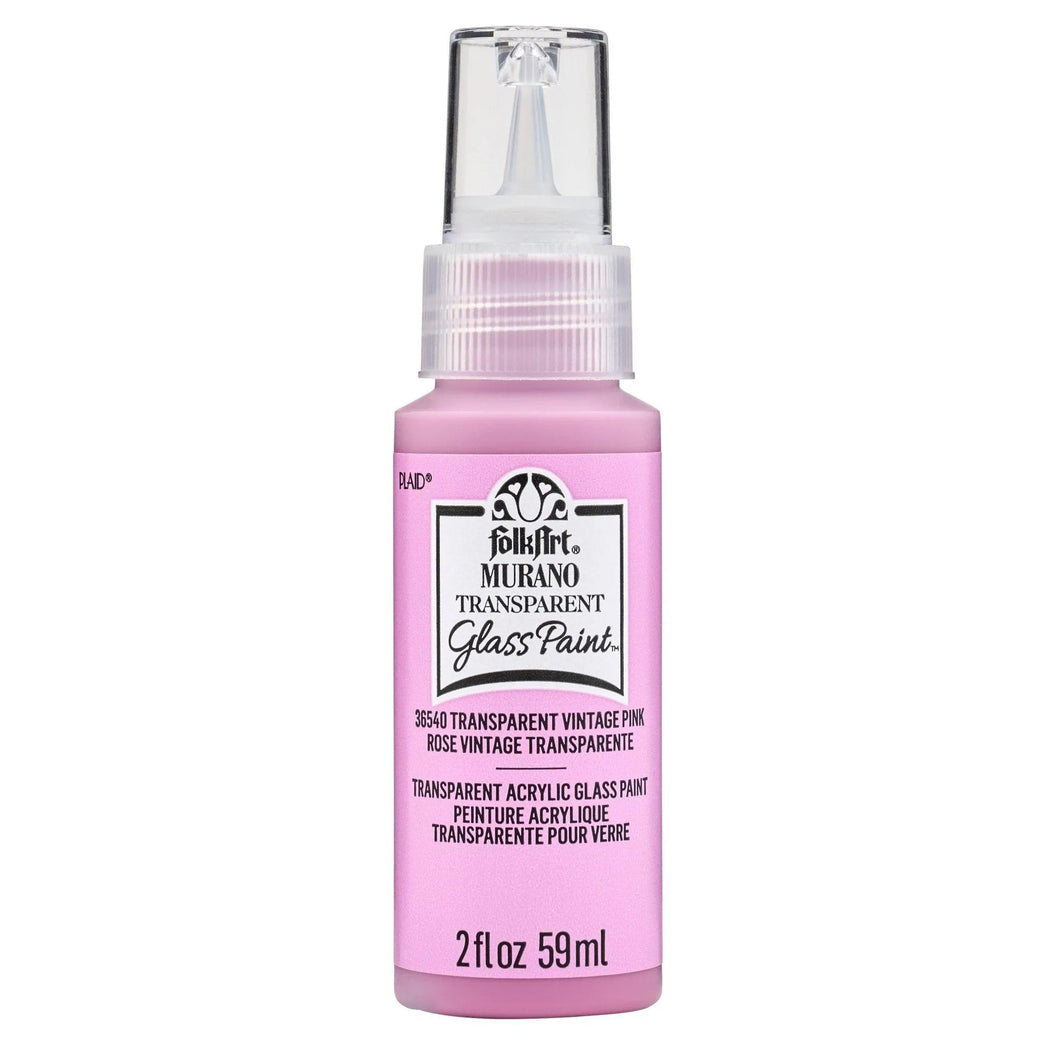 FolkArt Murano Glass Paint - Transparent Vintage Pink